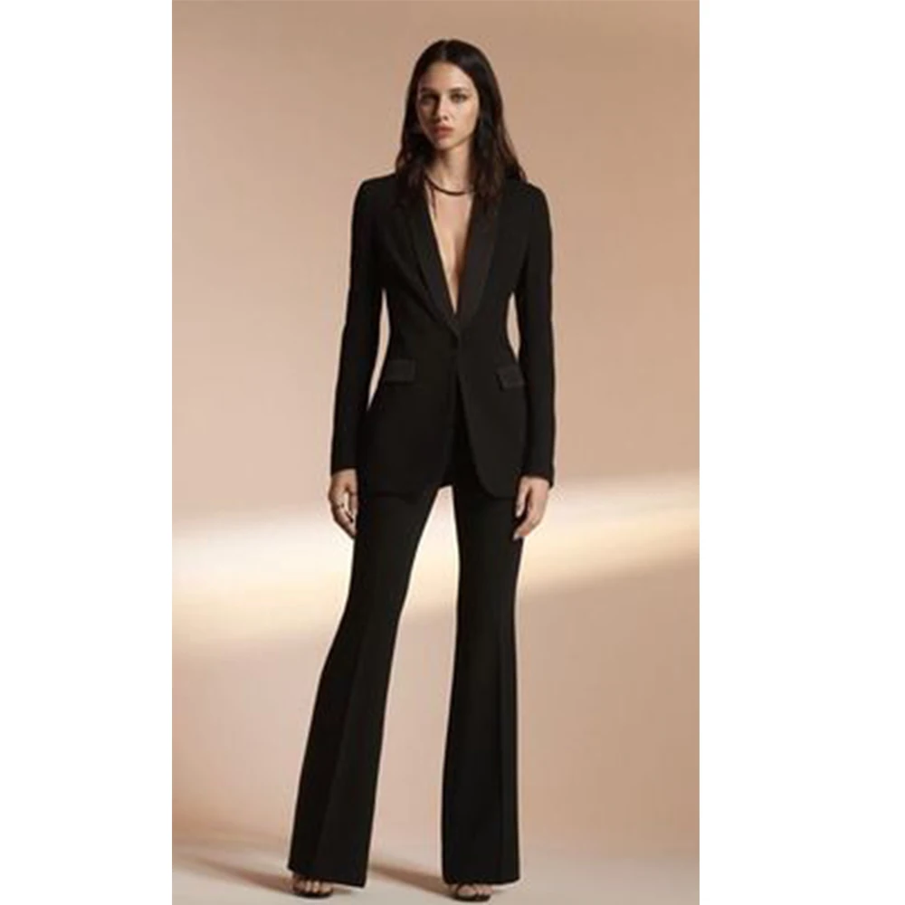 

Party Suit High Quality Women's Suit Two Piece Serge Casual Street Fashion Single Breasted Chic and Elegant Woman Set Pants Sets