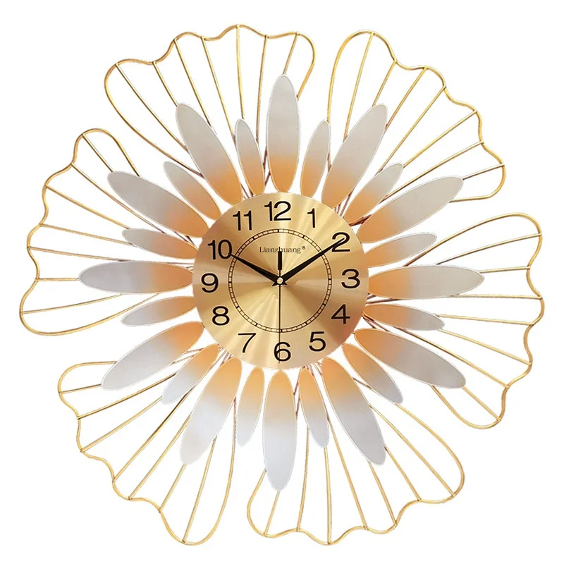 

Large Iron Wall Clock Creative Fashion Simple Gold Wall Clock