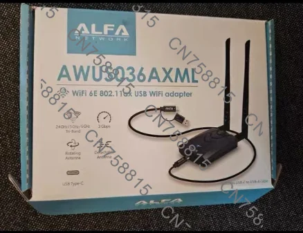 tri-band wireless card WiFi adapter supports windows/Kali linux systems,Made in Taiwan, ALFA AWUS036AXML MT7921AUN WIFI 6E