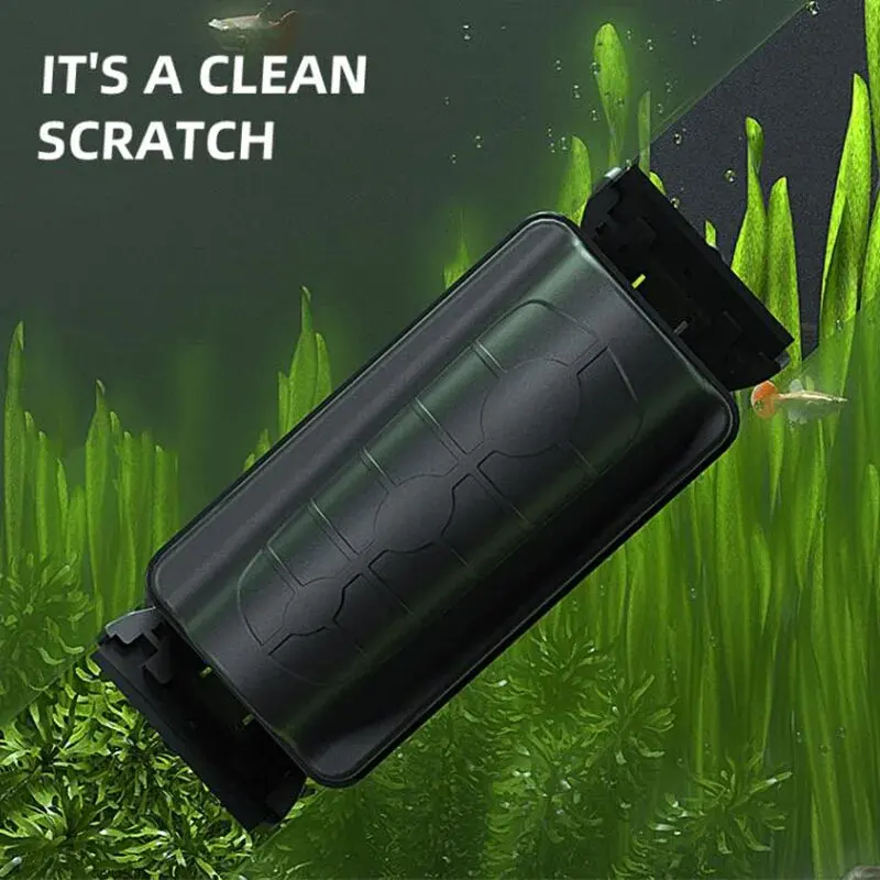 Magnetic Aquarium Fish Tank Brushes Floating Clean Glass Window Algae Scraper Cleaner Brush Aquarium Accessories Two Blades