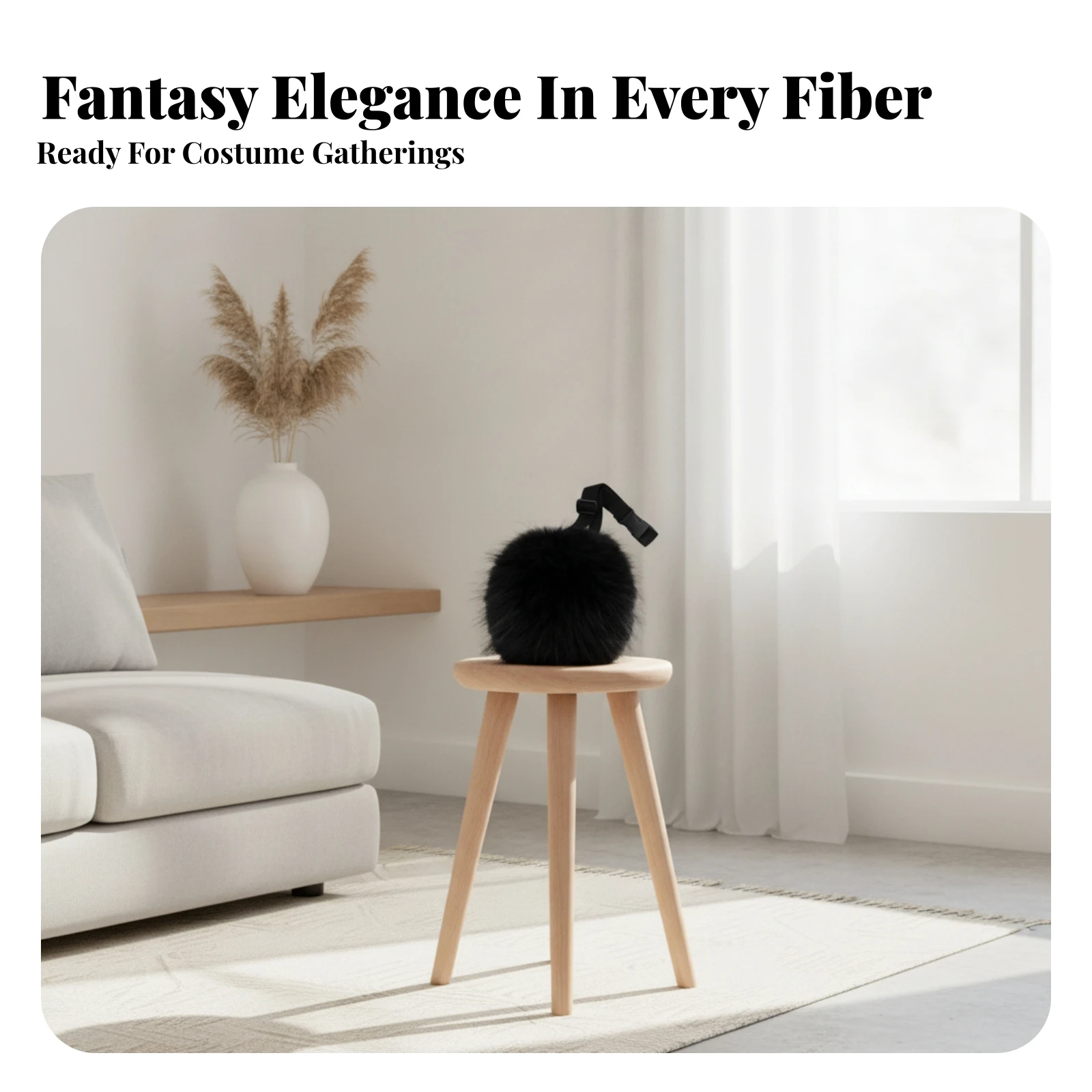 Faux-Fleece Animal Tail Cosplay Accessory Comfortable Soft Cosplay Tail with Buckle Strap Cute One Size for Cosplayers