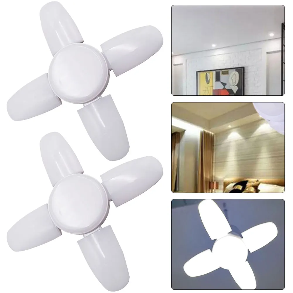 

2Pcs 6500K LED Deformable Garage Lamps E27 Foldable Ceiling Lights (175-265V)