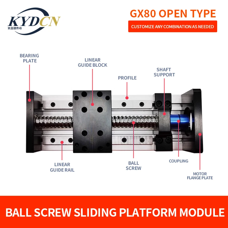 

KYDCN linear sliding table module electric ball screw elevator guide rail GX80 gantry combination without motor