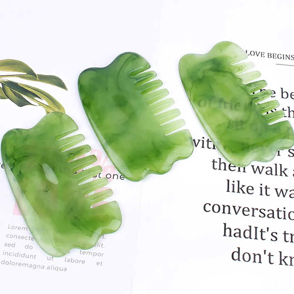 

4Pcs Head Massage Comb Resin Scraping Plate Ergonomic Scalp Care Tools Smooth Edge Hair Massager Lightweight Portable for Blood