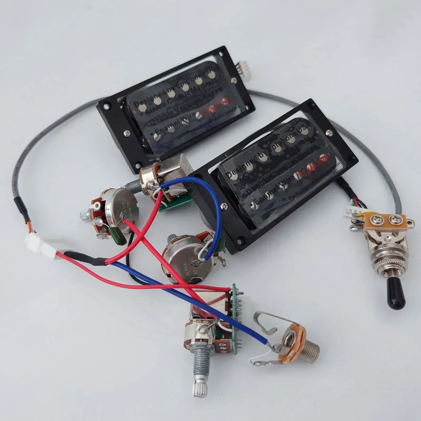 Hot Sale-Guitar Pickups Humbucker Pickups Set with 2V2T 4C Push Pull Wiring Harness For SG Guitar Replacement Parts