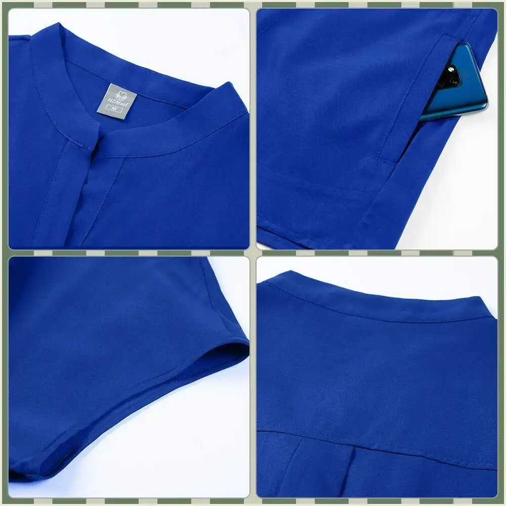 New Fast Delivery Nurse Scrubs Uniform Jogger Scrub Women's Anti Wrinkle Sets With Zipper Fitted Medical Clothing For Women