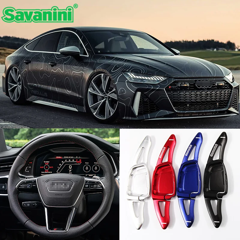 

Savanini Aluminum Steering Wheel Shift Paddle Shifter For New Audi RS 3 4 5 6 7 2020+ Auto car extension