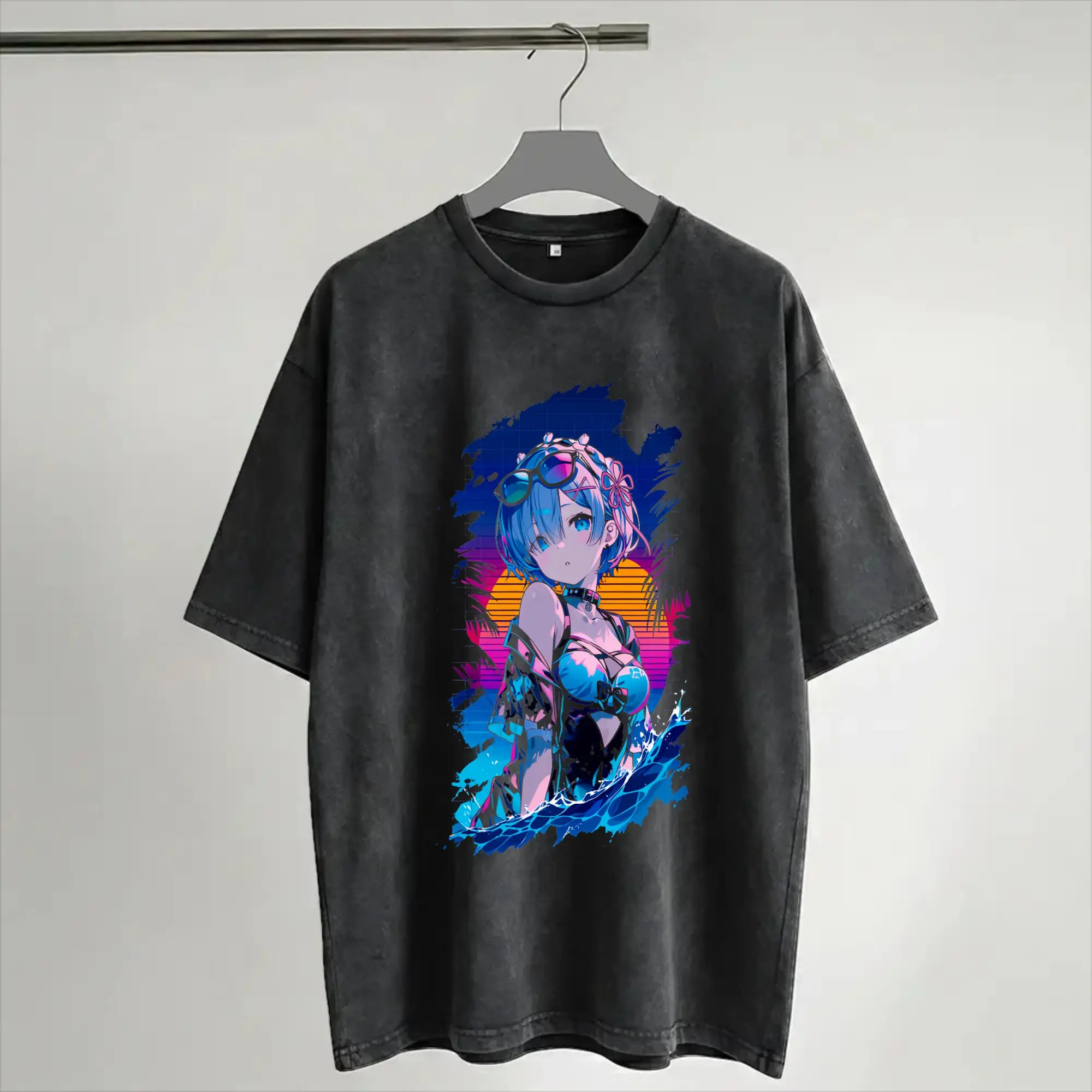 2026 Summer Re:ZERO Starting Life in Another world Washed T Shirt Outfit Oversize T-Shirts  Men Women Tee