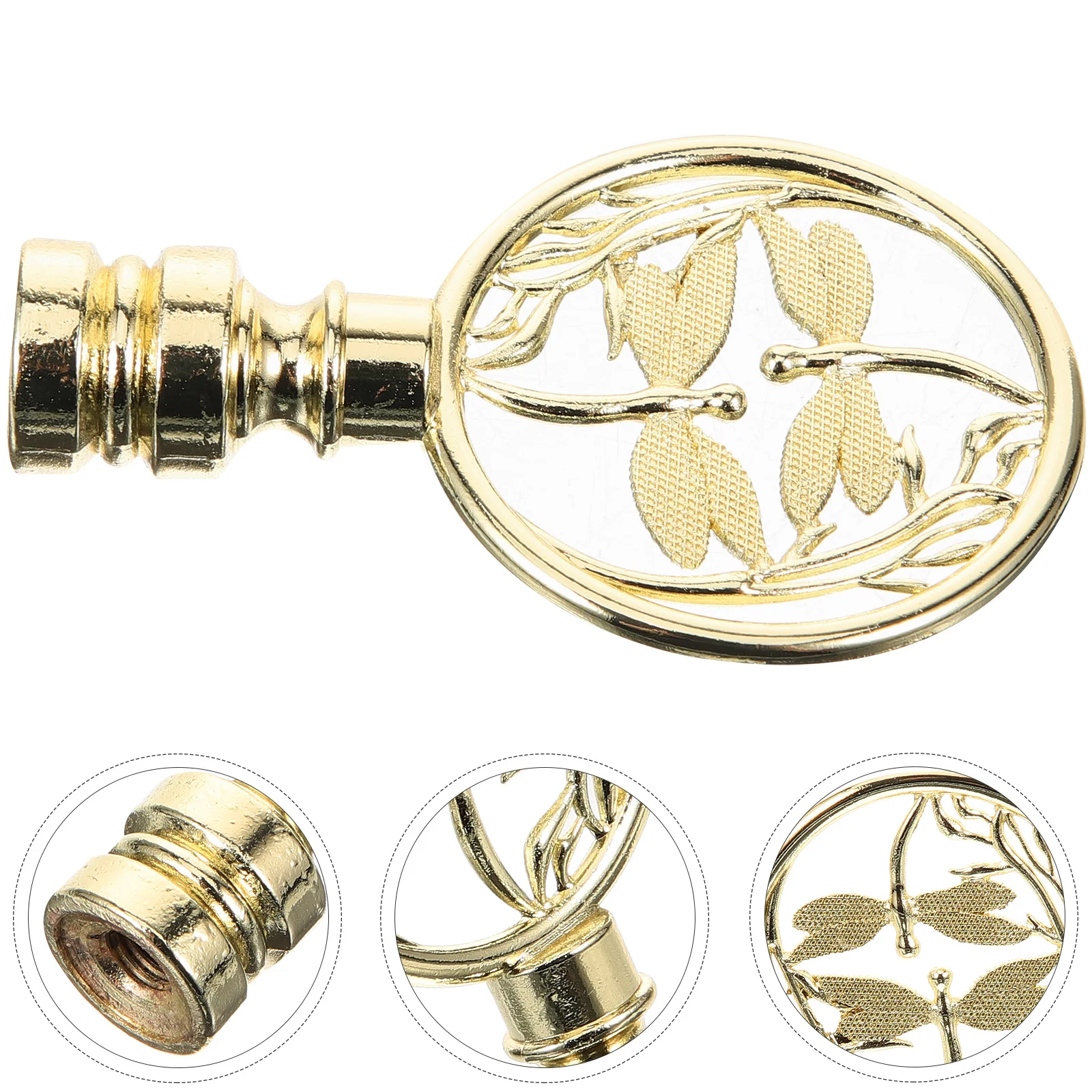 

Retro Chic Light Knob Shade Holder Harp Lamp Finial Caps Tapped Solid Decorative Adjustable Brightness Compact Portable Table