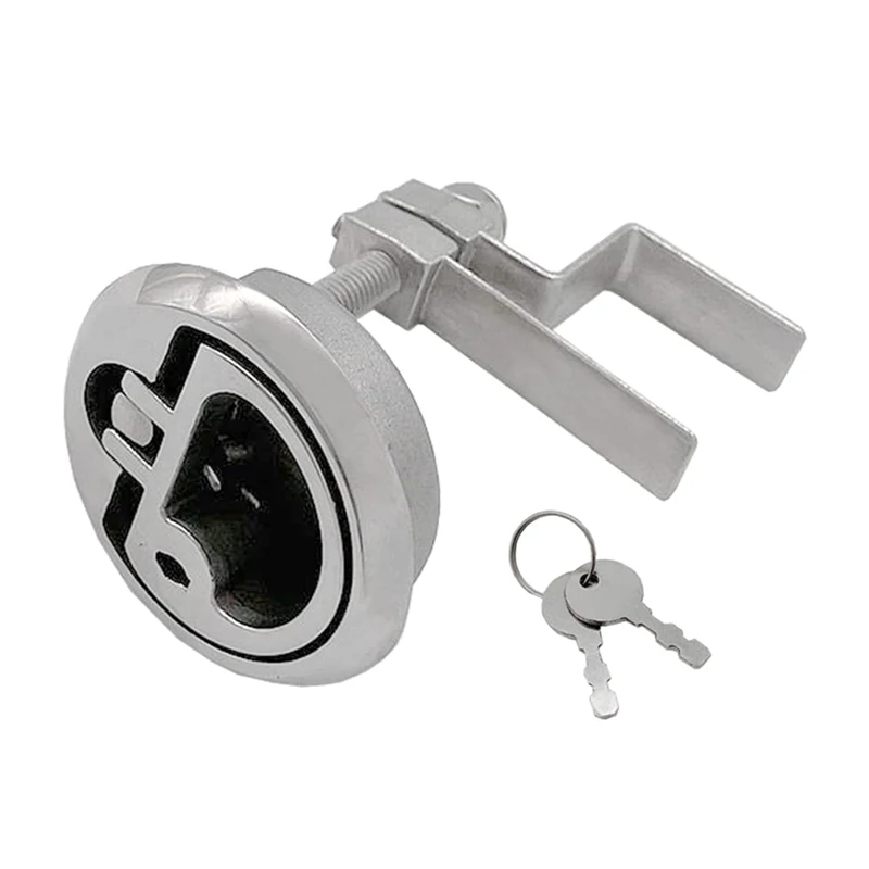 Hebilla de suelo de barco de acero inoxidable de grado 316, pestillo de escotilla, FlushTurning manija de elevación, estilo de bloqueo con 2 llaves
