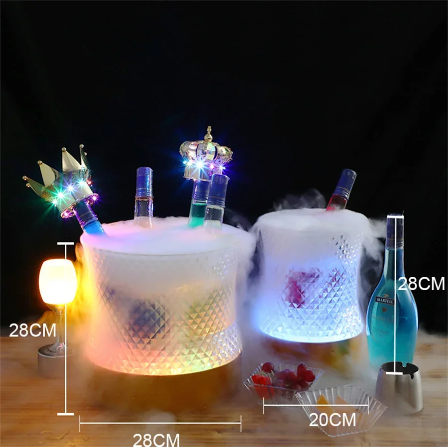 Rechargeable RGB Changeable Waterproof Champagne Wine Drink Beer Beverage Ice Bucket LED Ice Bucket