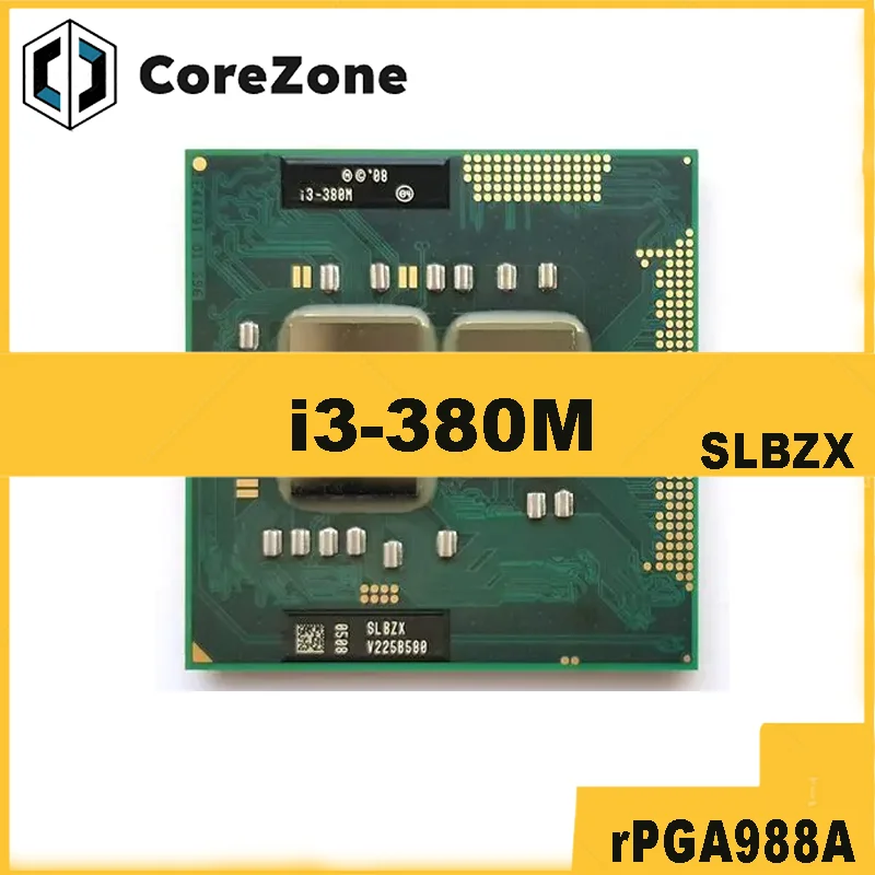 i3-380M i3 380M SLBZX 2.5 GHz Used Dual-Core Quad-Thread CPU 3W 35W Socket G1 / rPGA988A