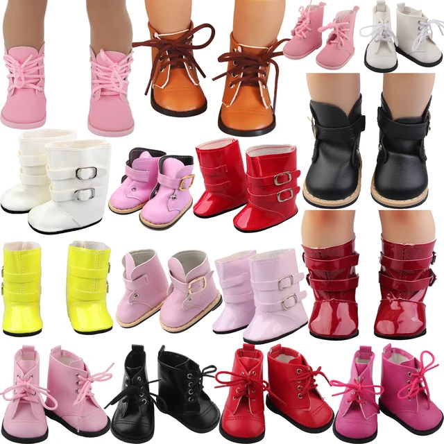 7cm skórzane buty buty dla lalek ubrania akcesoria dla 43cm Born Baby Doll, amerykańska 18-calowa dziewczyna, lalka drugiej generacji, zabawki dla dziewczynek