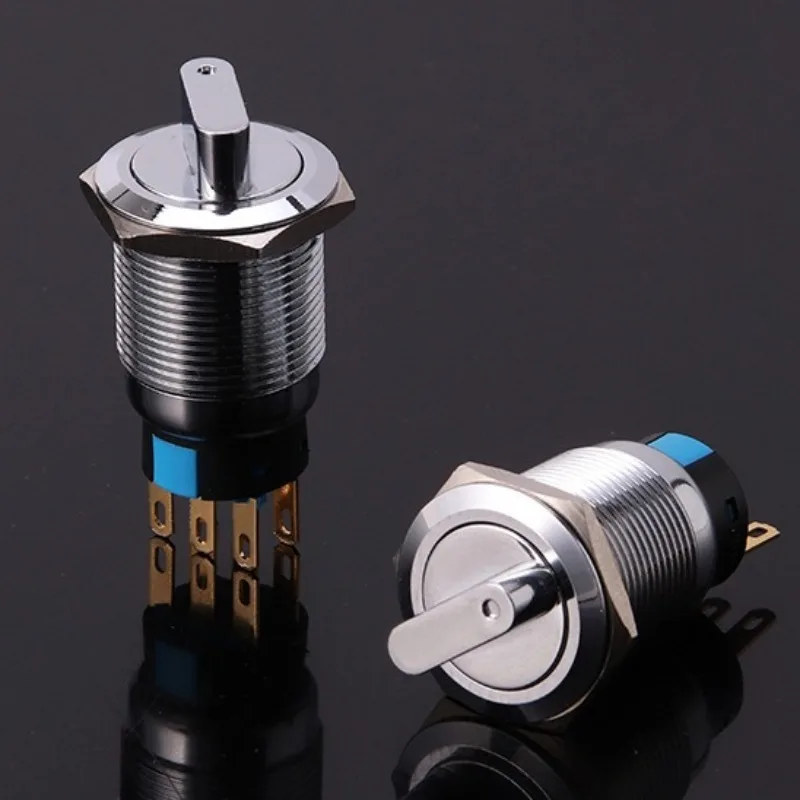 16mm19mm22MM metal knob switch, second gear and third gear, select conversion, self-locking without light