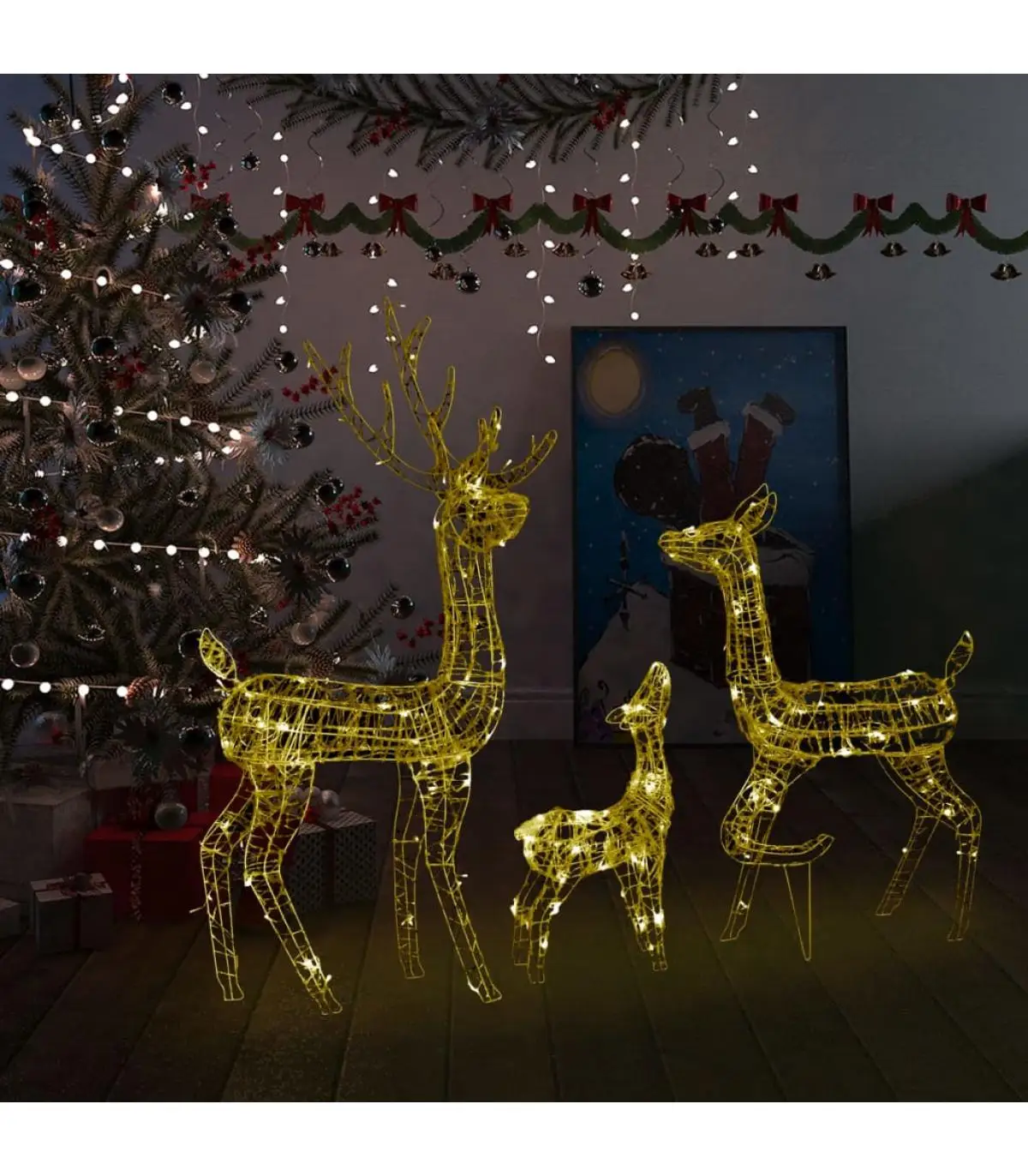 Christmas Lights Christmas decoration acrylic reindeer 300 LED warm White