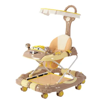 0-2 years old baby multi-function folding baby walker anti-rollover anti-o-leg stroller walker with music