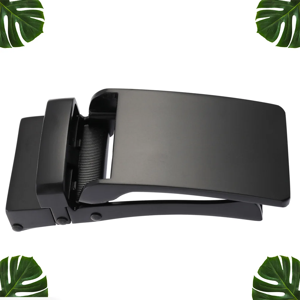 مشبك حزام للرجال، مشبك بسقاطة من خليط معدني أوتوماتيكي للعمل الرسمي، لوحة رجالي سوداء قابلة للتعديل