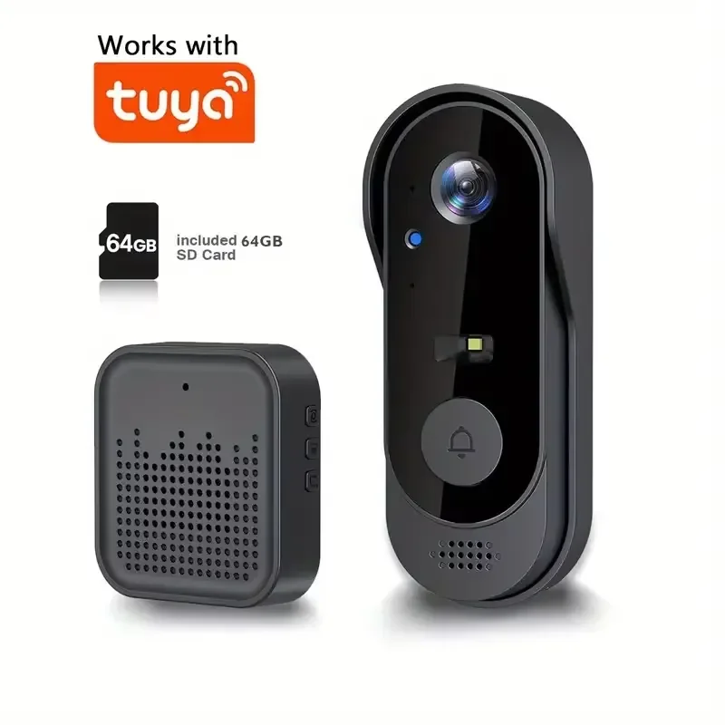 2025 App Waterproof WiFi 480P HD Video Door Phone Smart Ring Camera Doorbell with Chime Battery Powered