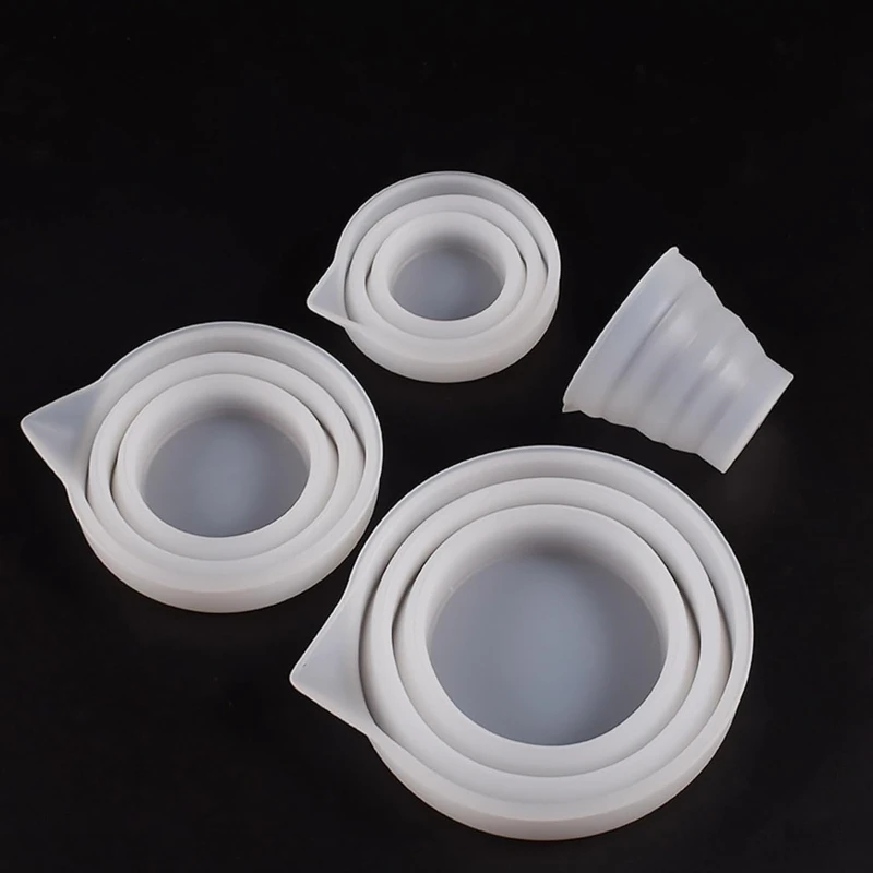 Molde de taza plegable de silicona para dispensador de yeso, contenedor de boca larga para bricolaje, taza medidora de resina epoxi, herramienta de decoración del hogar