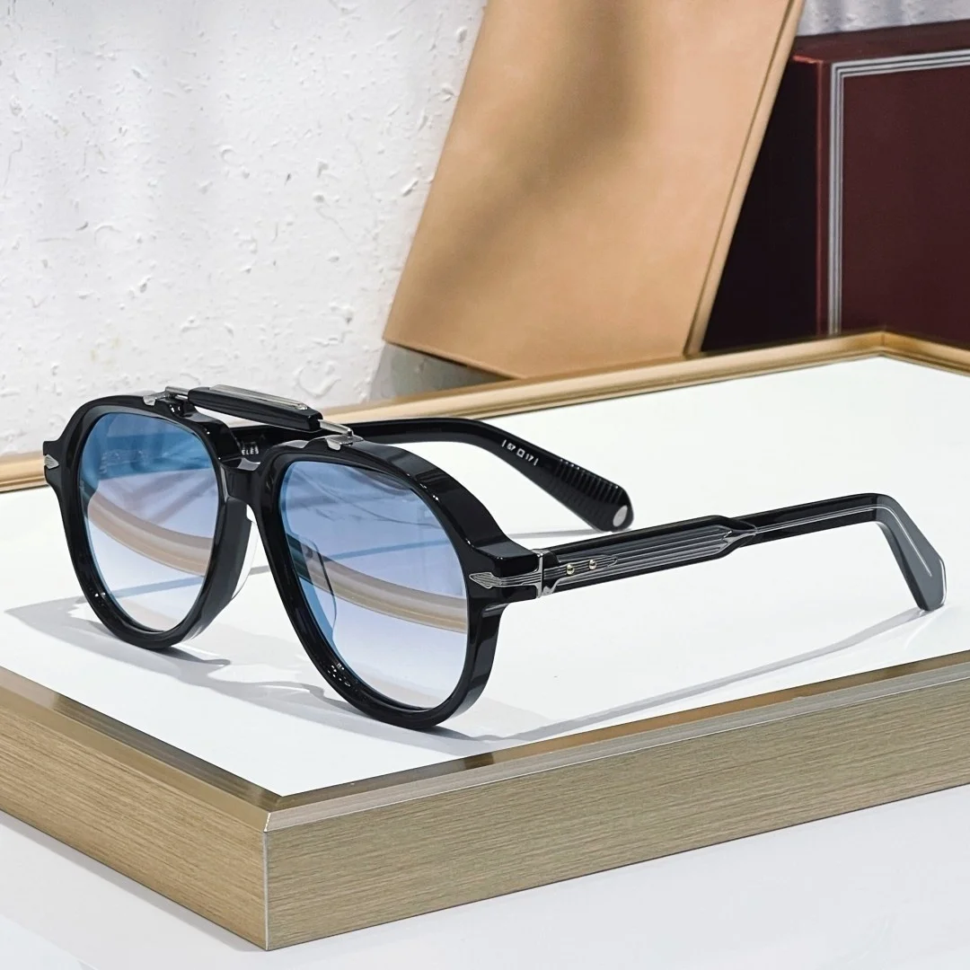 JM 1991 57-17-146 Top Quality Mens Sunglasses for Women Classic Punk Luxury Acetate Titanium UV400 Designer Sunglasses with box