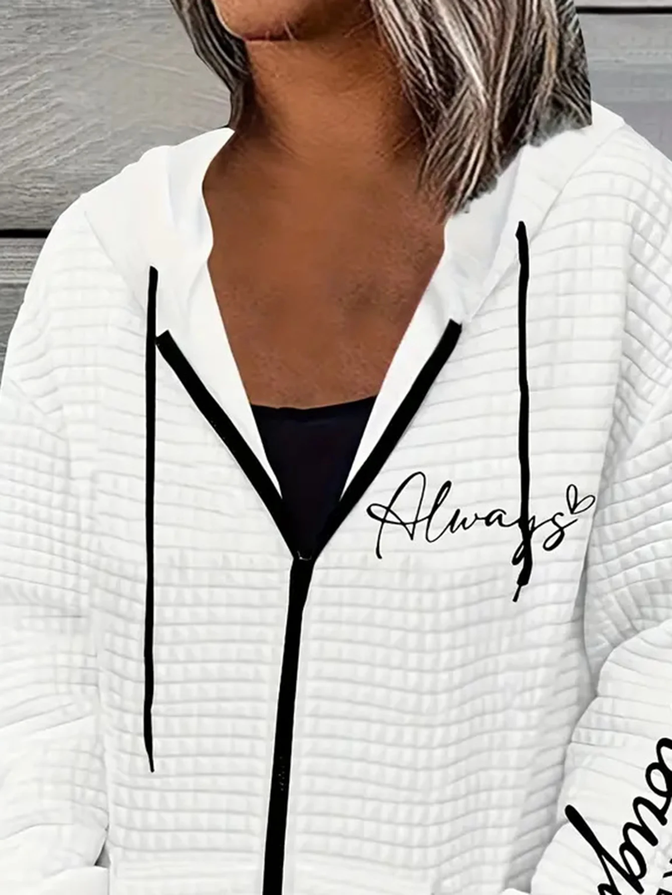 هوديس نسائي بأكمام طويلة موضة خريف وشتاء مريح رياضي مطبوع عليه حروف ملابس يومية كاجوال بقلنسوة #3