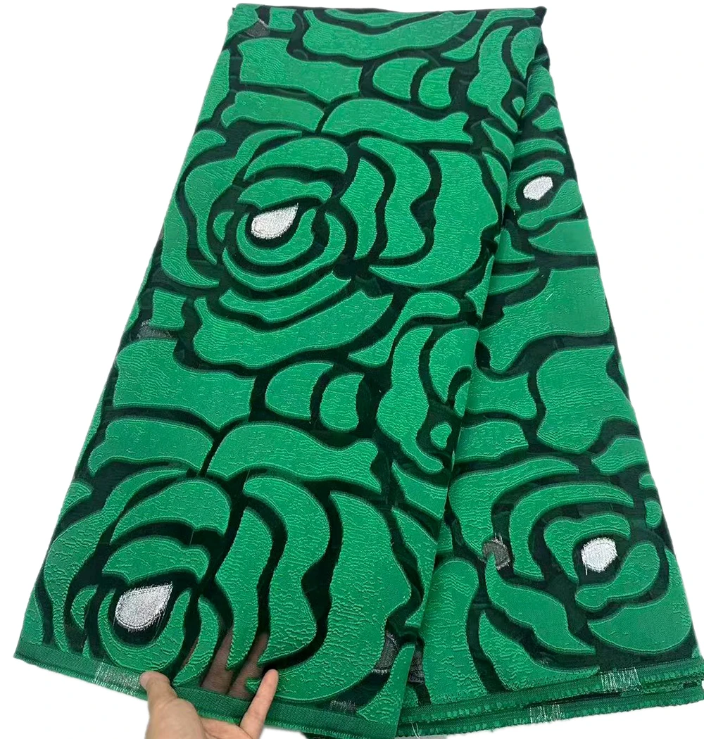 5 Yards Fashion Guinea Brocade Jacquard Fabric African Lace 2026 Newest High Quality Nigerian Brocade Fabrics for Wedding Dress