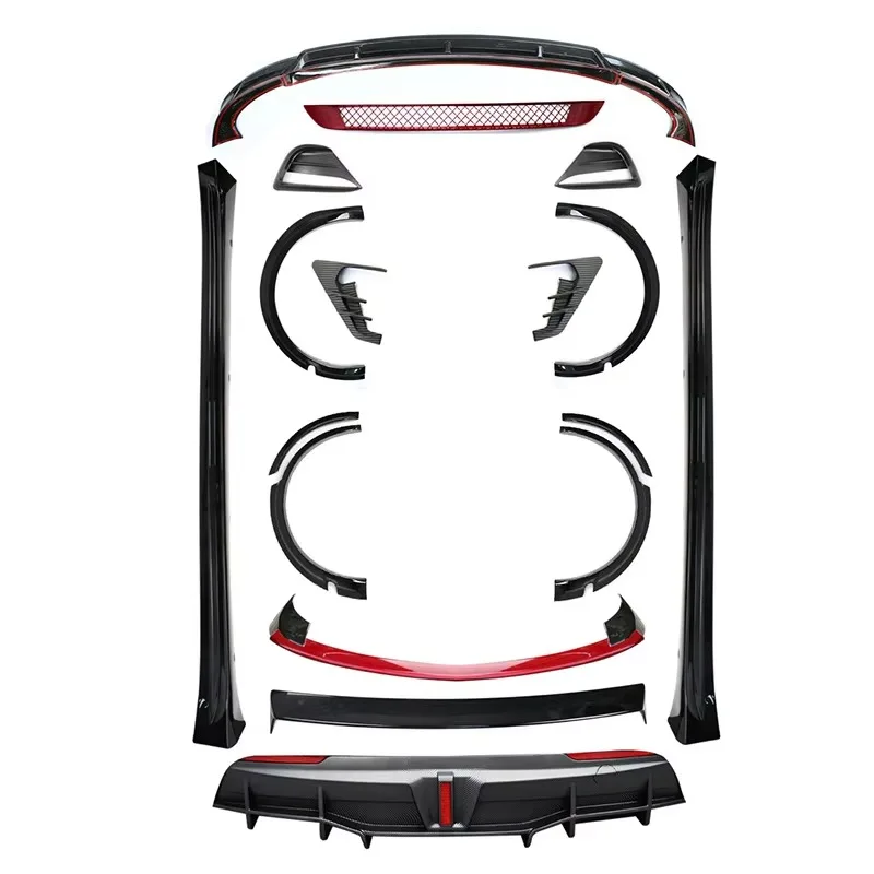 New Design Carbon Fiber Rear Bumper Side Skirts Performance Diffuser Spoiler Kit Body Modification