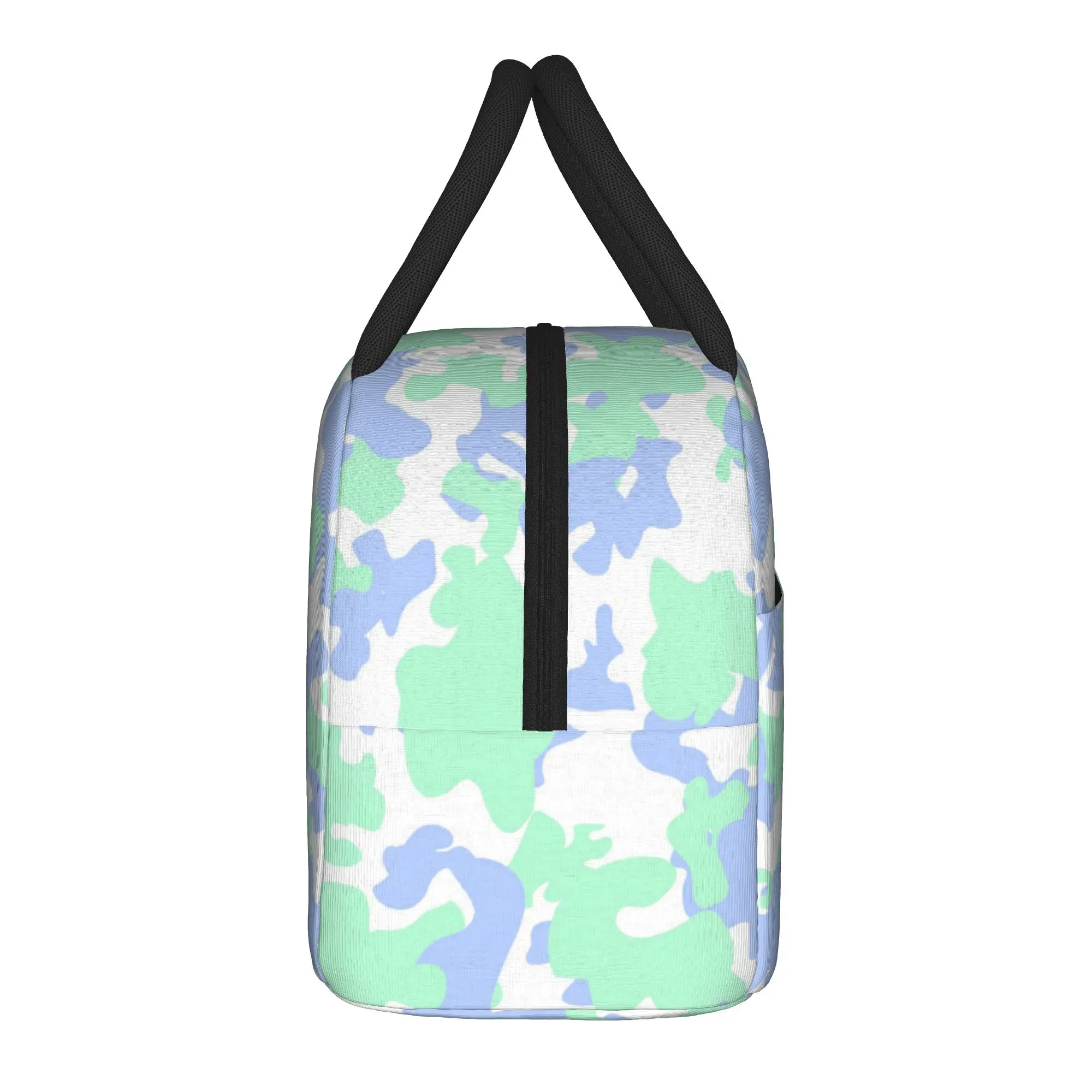 Camo Camouflage Insulated Lunch Bags Thermal Bag Reusable,Meal Container Sea Texture Portable Tote Lunch Box Work  Picnic