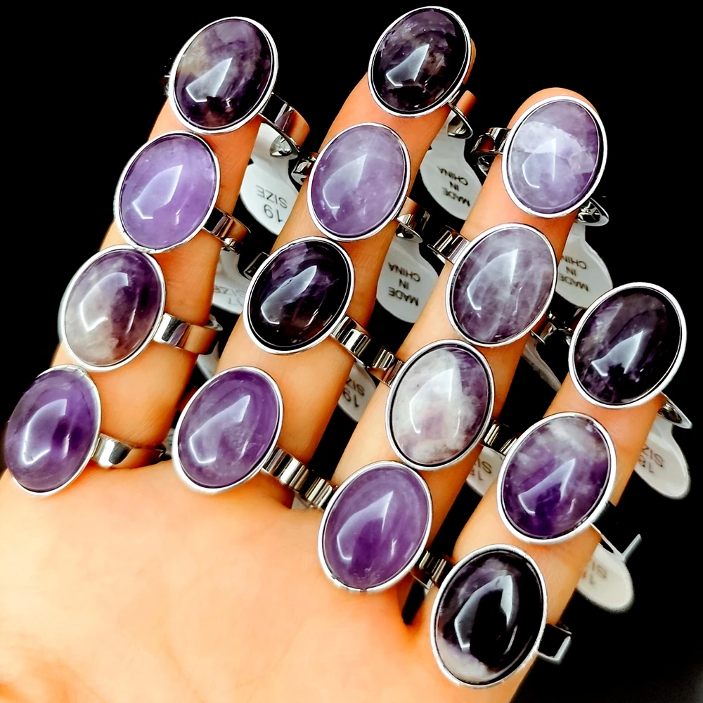20 Stück fantastische Steinringe für Frauen, ovale Perlen, Großhandelsposten, Vintage-Ring, Party-Geschenk, Kristallschmuck – Detail 8