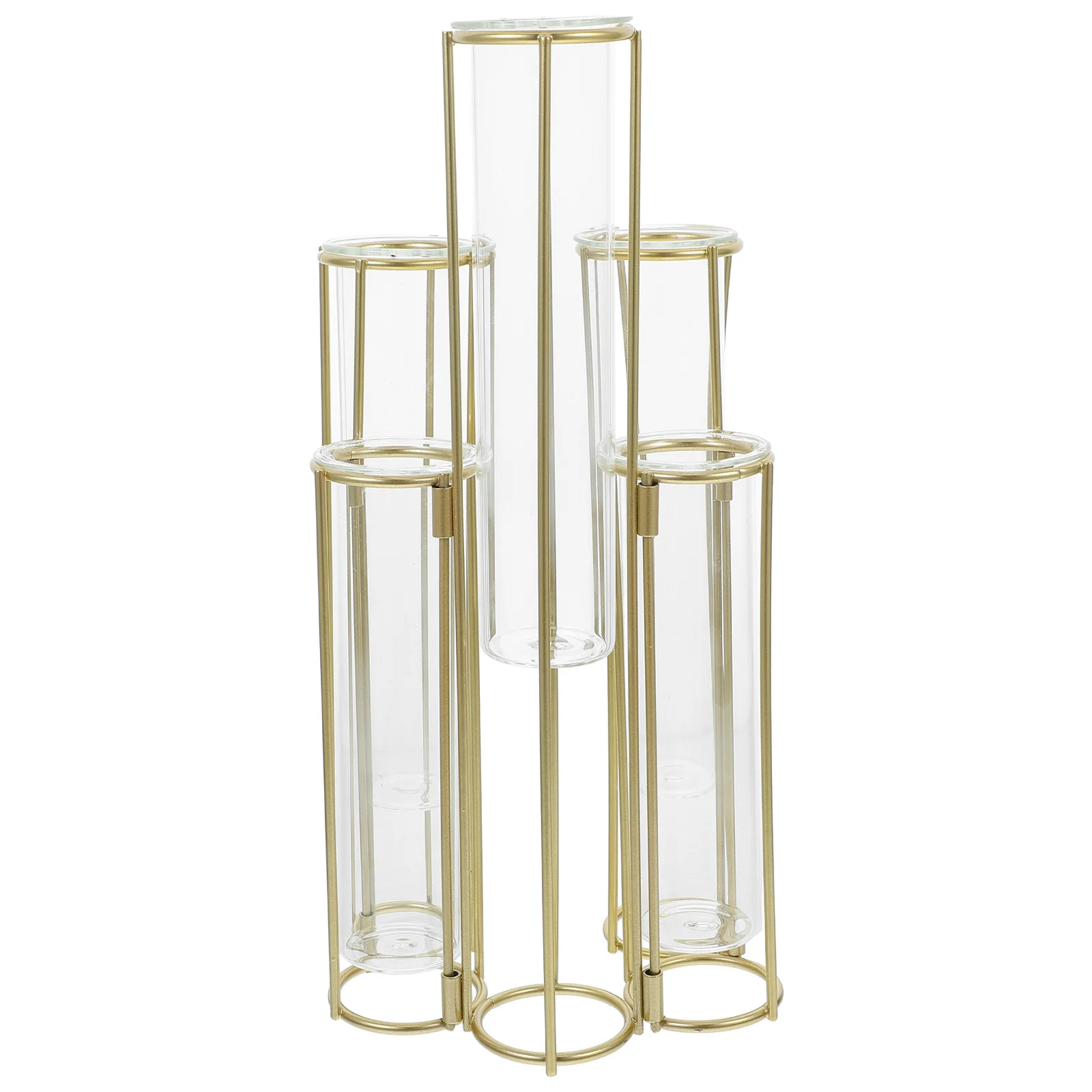 

Vase Glass Test Tube Vases Foldable Flower Geometric Plant Stand Floral Arrangements Desktop Planter Centerpiece Hinged
