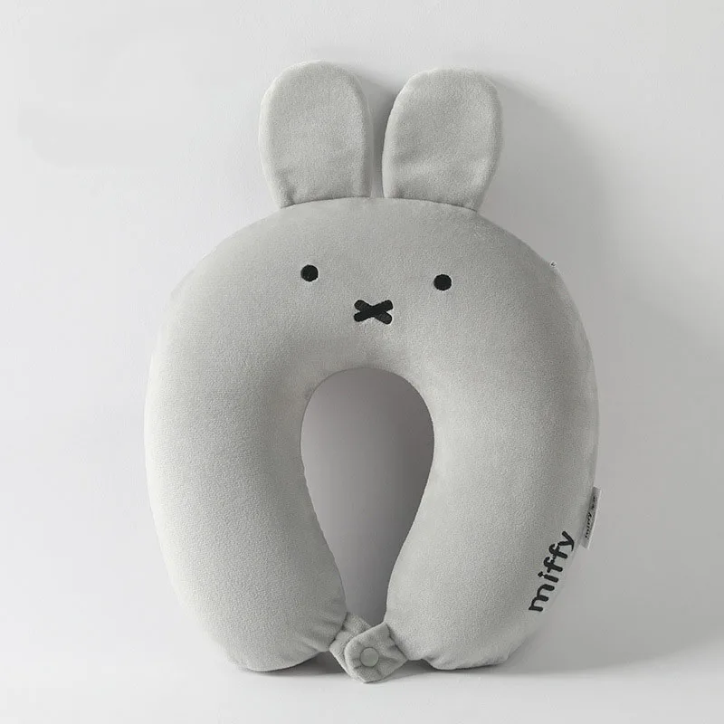 새로운 Miffy U 자형 베개 Kawaii 만화 메모리 코튼 목 베개 자동차 홈 오피스 낮잠 베개 여행 휴대용 비행기 베개
