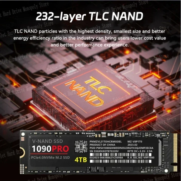 1090 PRO 내부 SSD, 데스크탑 노트북 서버 워크스테이션 PS5 용 방열판 포함, T700 PCIe Gen 5.0x4 NVMe 2.0 SSD, 1TB, 2TB, 4TB, 신제품