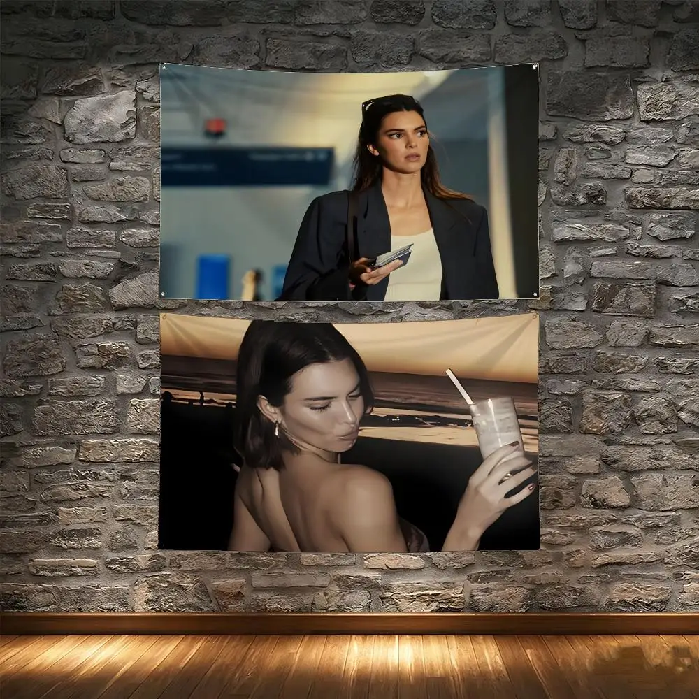 Supermodel Fashion Icon K-Kendall Jenner Flags Tapestry Creative Pattern Photo Living Room Wall Art Party Outdoor Decor