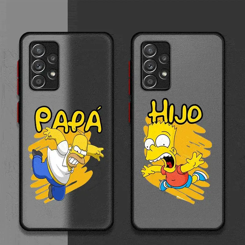 Homer-Simpsons Case For Samsung Galaxy A54 A14 A52 A53 A34 A13 A51 A23 A71 A32 A21s A32 A13 A22 Matte Hard Phone Coque