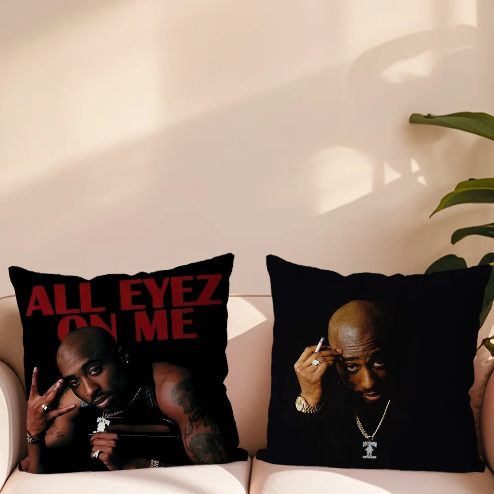 Rapper 2-2Pac Tupac S-Shakur Pillow Case Living Room Accent Couch Back Support Square Lounge Restful Nap Companion ﻿