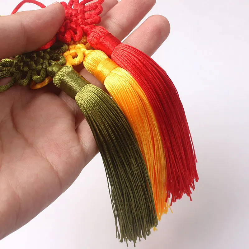 

10pcs 12cm Chinese Knot Tassels Fringe Polyester Bookmark Silk Tassel for DIY Apparel Sewing Supplies Curtains Accessories