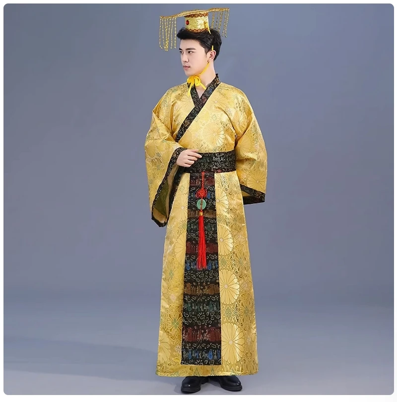 Nuevo disfraz histórico de actuación, disfraz de príncipe adulto, bata de dragón, disfraz de emperador de la Dinastía Han, Hanfu