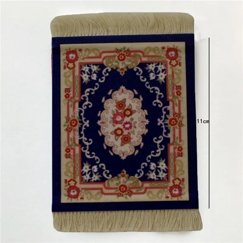 ABDJ-8X Mini Persian Woven Coasters Carpet Pattern Coaster Dining Table Decoration Technology.Blue-Green