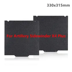 For Sidewinder SW-X4 Plus 330x315mm PEI Build Plate Double Sided Textured Black PEI Flexible Spring Steel Magnetic Bed Platform