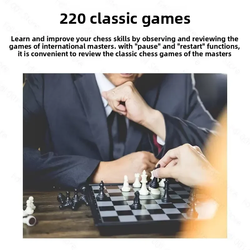 for 8 in 1 Handheld Electronic Chess Set AI Training Travel Portable Gift