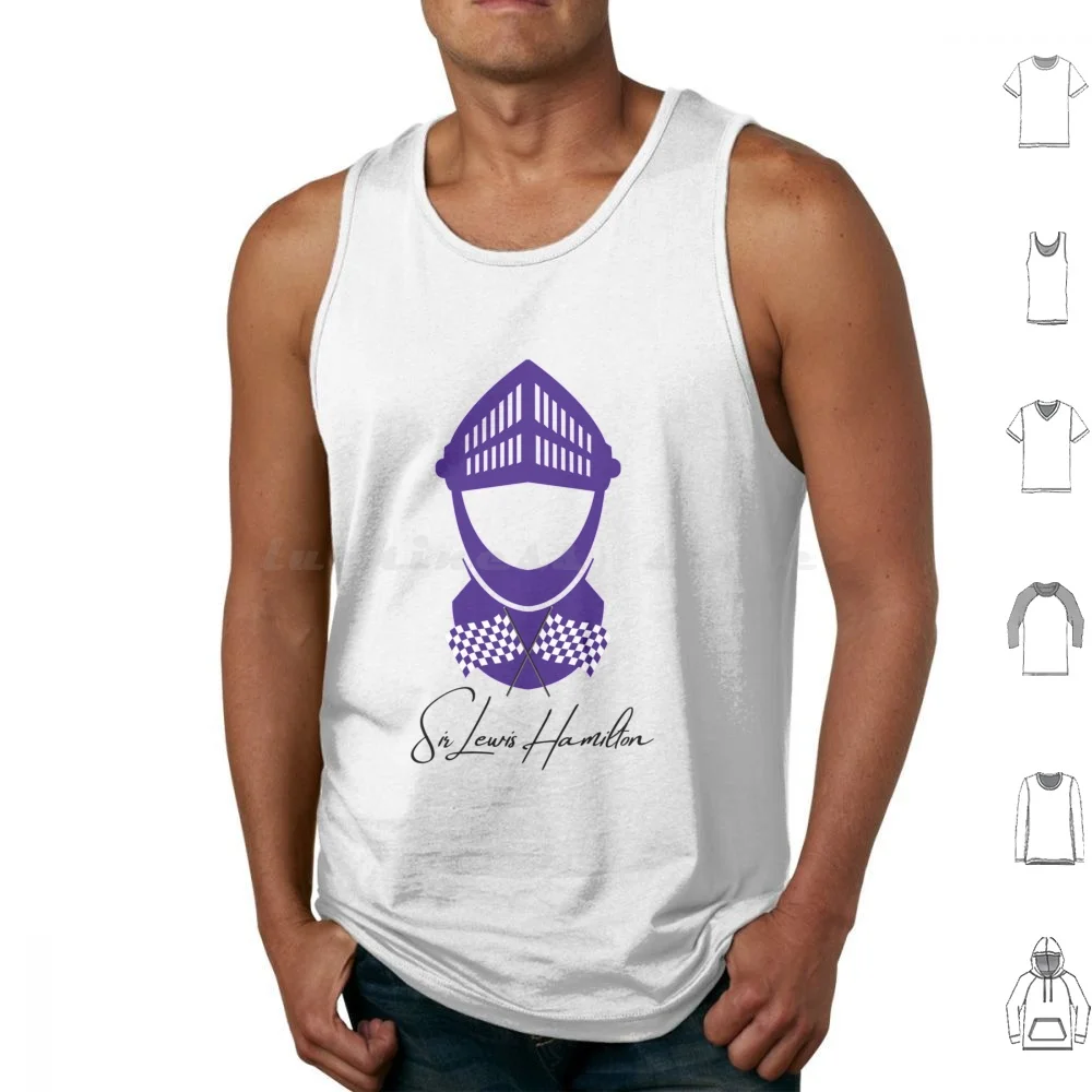 Sir Lewis Purple Knight Helmet Tank Tops Print Cotton Lewis Lewis Racing Grand Prix 44 Motorsport Vettel Car Race Lando