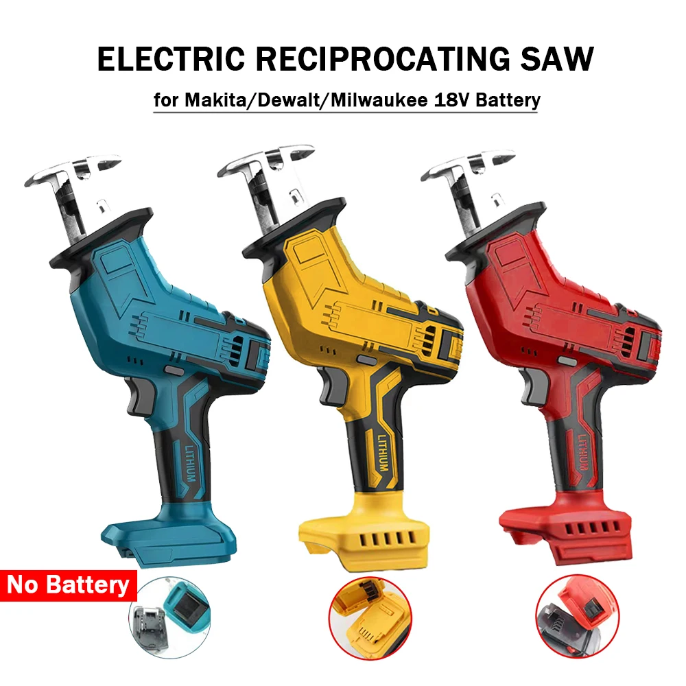 Electric Reciprocating Saw Electric Horse Knife Small Handheld Outdoor Cutting Saw Fit Makita/Dewalt/Milwaukee 18V Battery