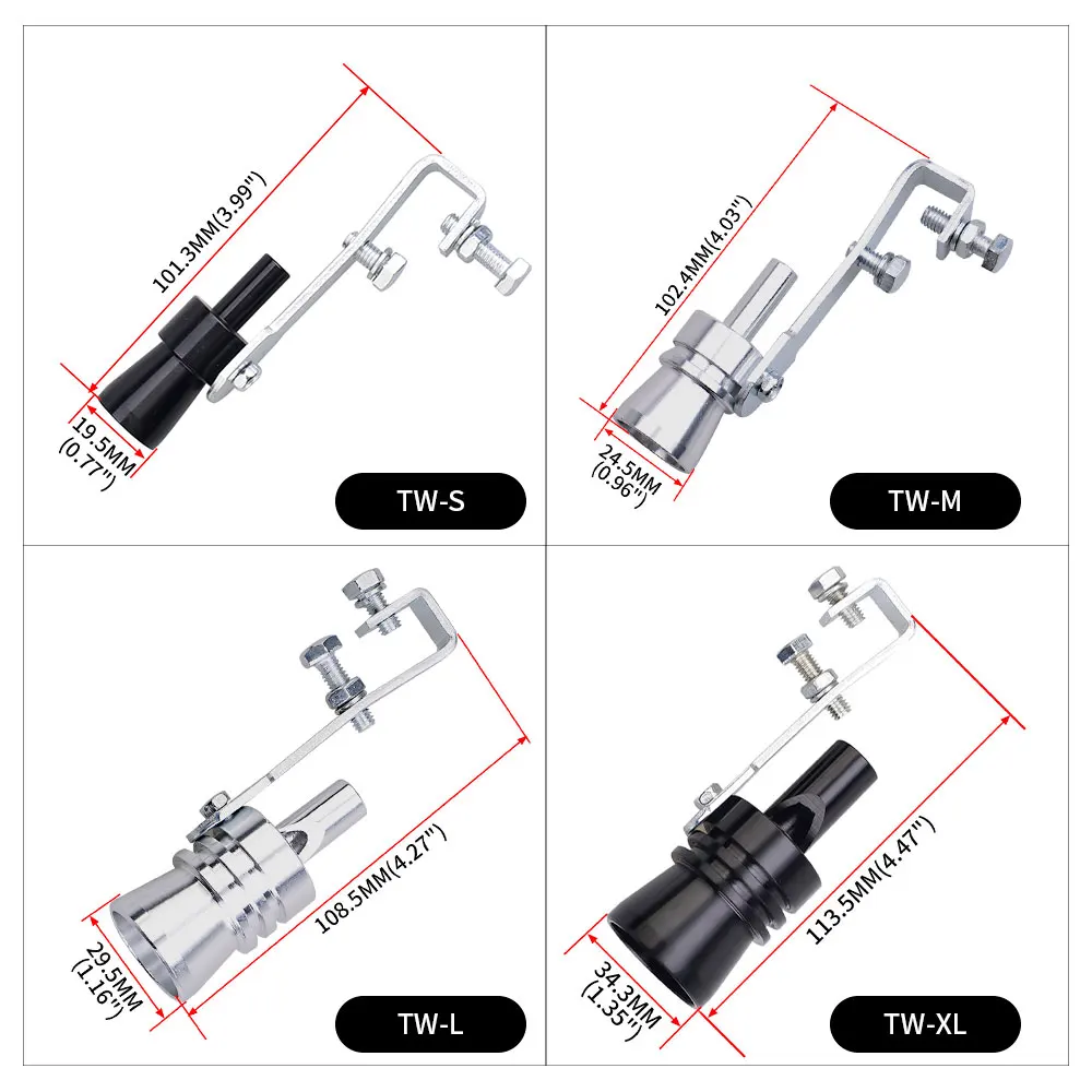 Universele Simulator Fluiter Uitlaat Nep Turbo Fluitje Pijp Geluid Uitlaat Blow Off Auto Styling Tunning S/M/L/Xl