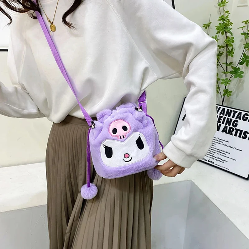 Cinnamoroll Plush Bag Hello Kitty Kuromi My Melody Kawaii Shoulder Crossbody Bag Plushie Women Cartoon Gifts For Girls