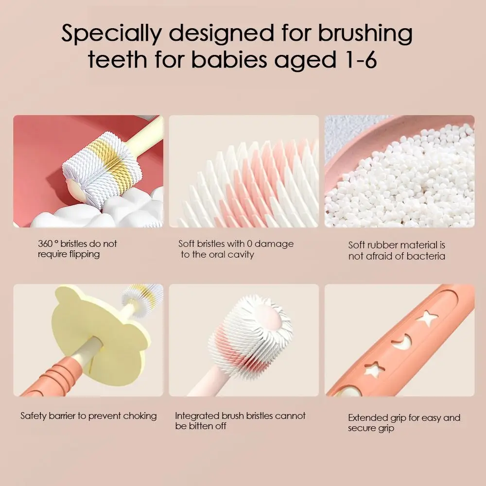 High-quality 360° Cleaning Kids Toothbrush Oral Health Oral Care Baby Oral Cleaner Soft Teeth Clean Brush For 1~6 Year Old