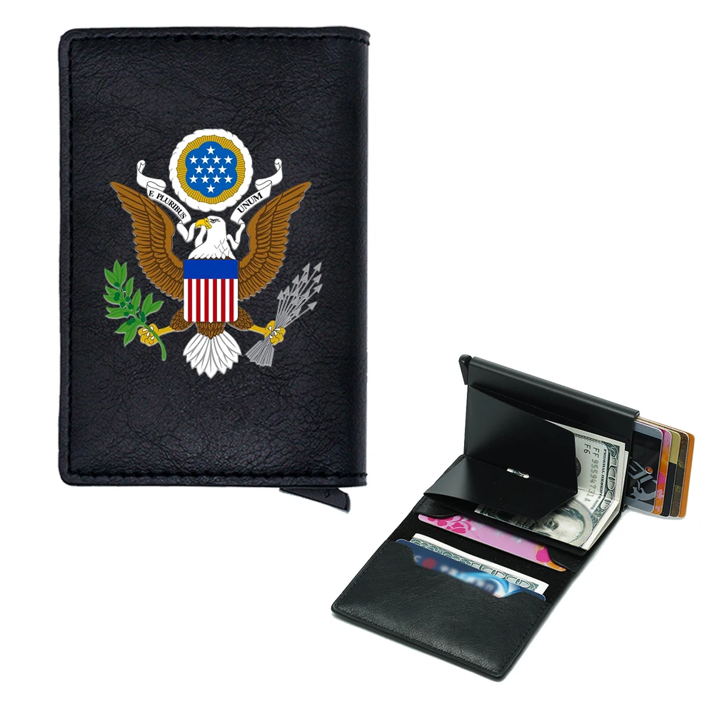 Fashion American Eagle Cover Rfid Credit Card Holder Men Wallets Bank Cardholder Case Small Slim Thin Mini Women Wallet