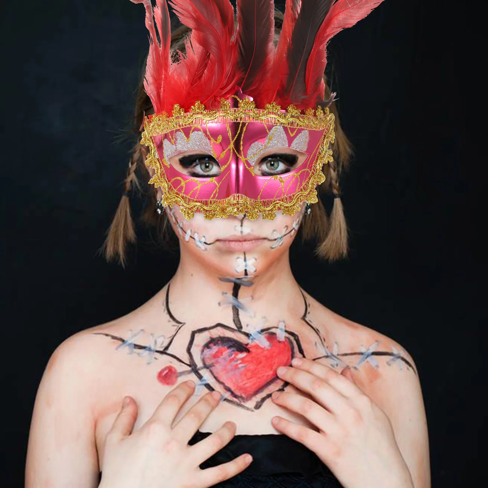 

Festival Masquerade Mask Stylish Plastic Design for Women Party Carnival Ball Cosplay Dance Event Nightclub Accessory