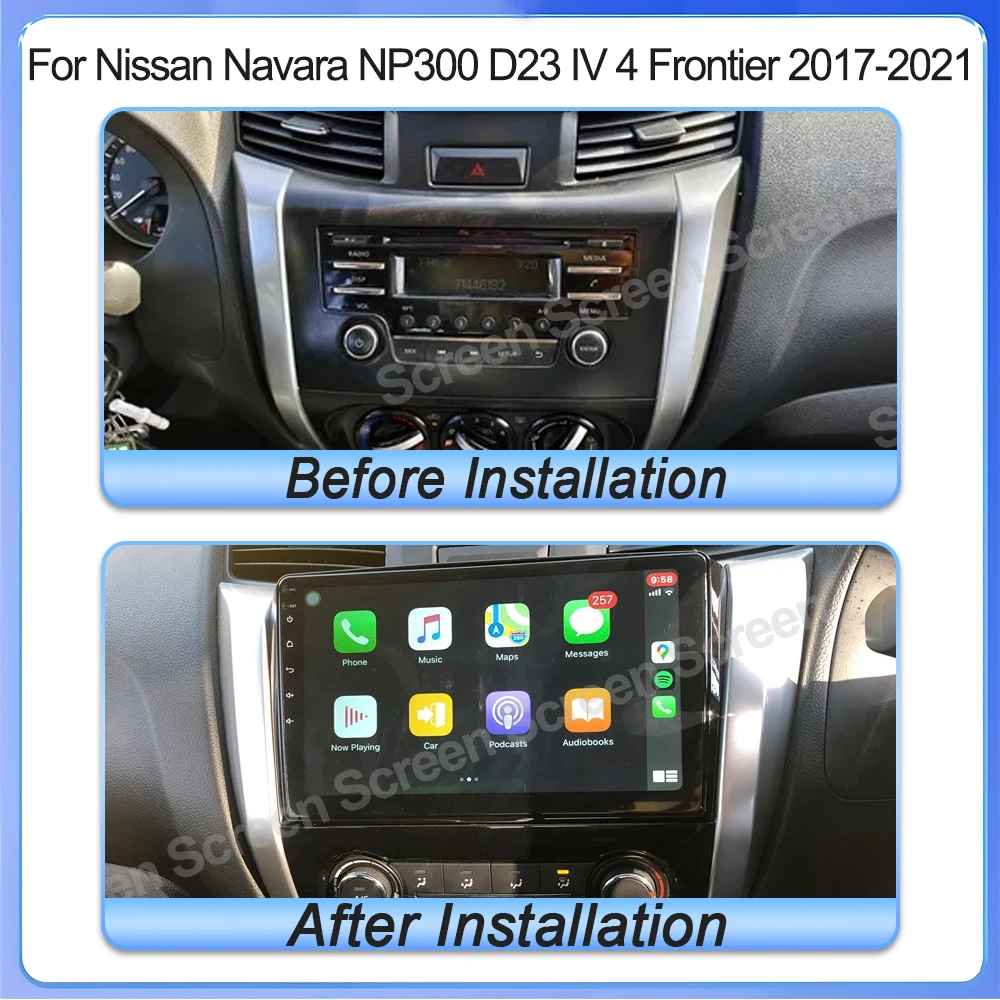 أندرويد 15 لنيسان np300 2017 + راديو السيارة Carplay الوسائط المتعددة مشغل فيديو الملاحة نظام تحديد المواقع Autoradio واي فاي 5G شاشة تعمل باللمس 8 كور
