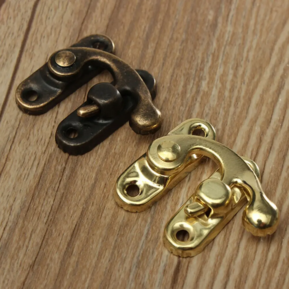 Fashion 5Pcs Antique Metal Catch Curved Buckle Horn Lock Clasp Hook Jewelry Box Padlock Not Easy To Deformation