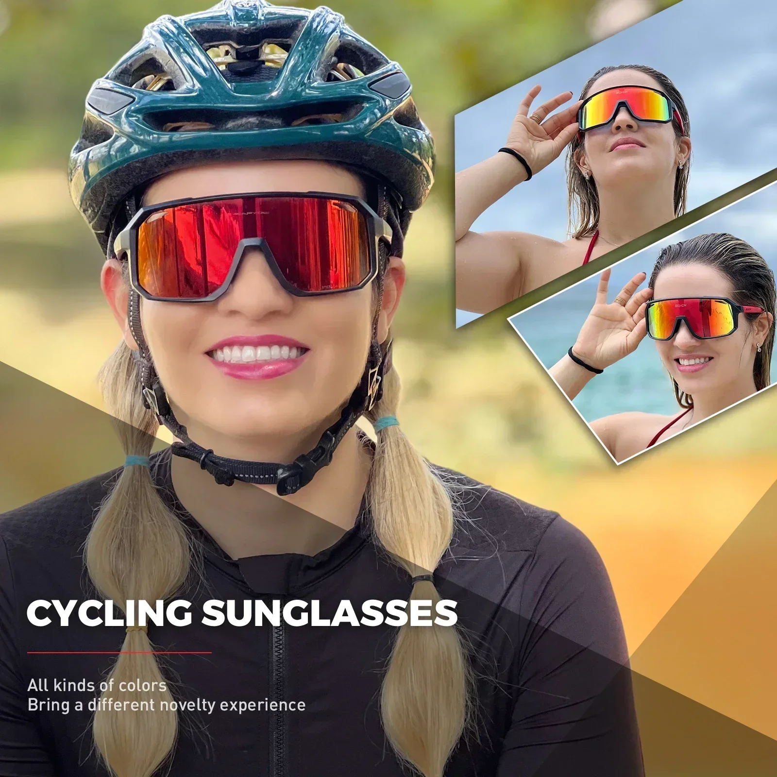 SCVCN Cycling Sunglasses Bike Mountain Driving Glasses Outdoor Sports Hiking Glasses Men's Glasses for Leisure Sunglasses